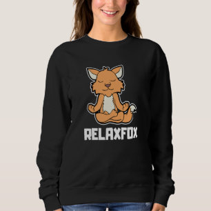 Sweatshirt Renard Fuchs Relaxfox Yoga Position Animale Vintag
