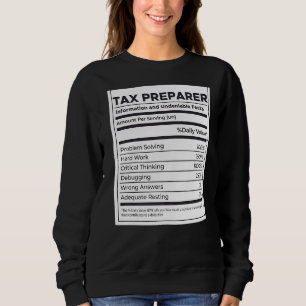 Sweatshirt Renseignements sur la nutrition du préparateur fis