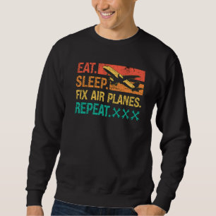 Sweatshirt Réparez les plans d'air Répétez Rétro Réparez les
