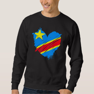 Sweatshirt République Démocratique Du Congo Drapeau Je L'Aime