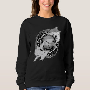 Sweatshirt Requin Blanc Requin Marteau Style Hawaïen
