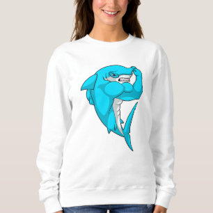 Sweatshirt requin-marteau en tant que culturiste au Bodybuild