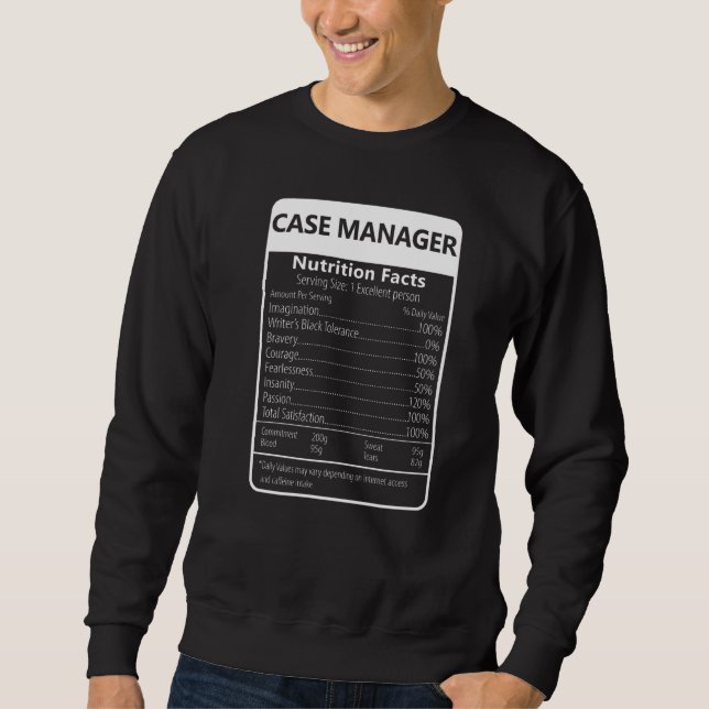 Sweatshirt Responsable de dossier Faits nutritionnels Graphiq (Devant)