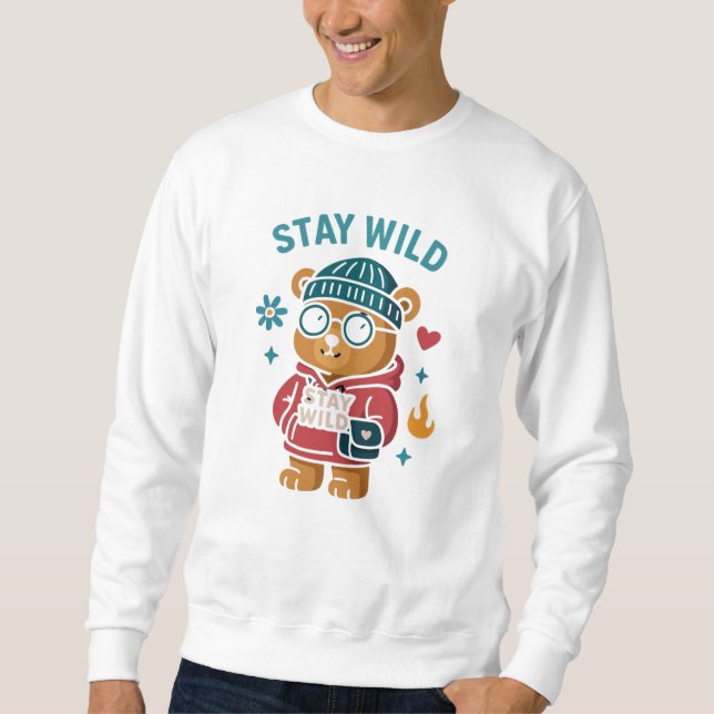 Sweatshirt Restez en peluche (Devant)