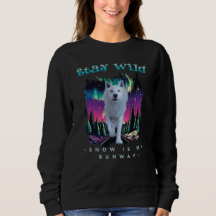 Sweatshirt Restez Sauvage Loup Arctique