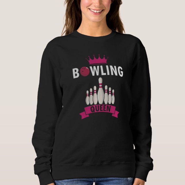 Sweatshirt Retro Bowling QUEEN Awesome Bowler présent (Devant)