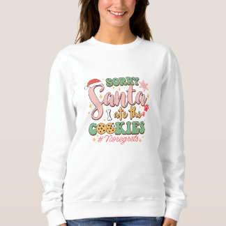 Sweatshirt Retro Chien Noël, Désolé Père Noël Ate Les Cookies