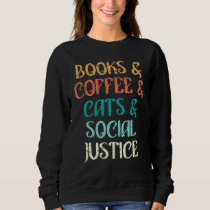 Sweatshirt Retro Coffee Cats Chats Propriétaires de Chats Liv