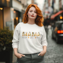 Sweatshirt rétro Floral "MAMA" avec les noms des e