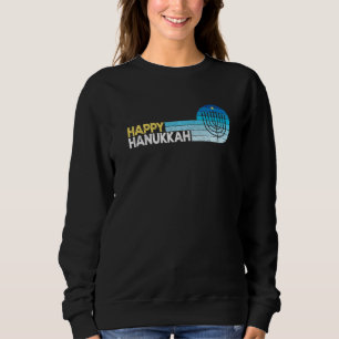 Sweatshirt Rétro Happy Hanoukka Menorah Vintage juive bougie