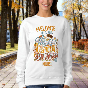 Sweatshirt Rétro Merci Gratuit Infirmière Typographie Bienheu