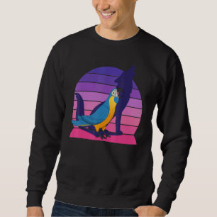 Sweatshirt Retro Parrot I Howling Wolf I hurle Blue Macaw