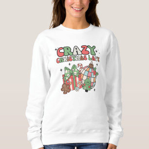 Sweatshirt Retro Pastel Crazy Christmas Lady