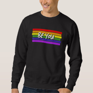 Sweatshirt Retro Rainbow Flag Stripes Be You Lgbt Pride