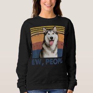 Sweatshirt Retro Siberian Husky Ew Personnes Siberian Husky L