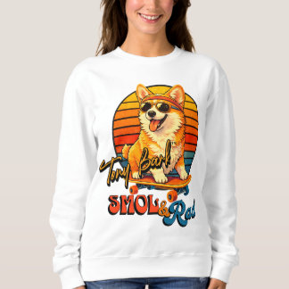 Sweatshirt Retro Skate Corgi – Tony Bark™ – Smol & Rad