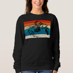 Sweatshirt Retro Sunset Downhill Ski Hobbyist Freesty