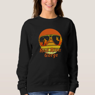 Sweatshirt Retro Sunset Mountain Kentucky Rock Escalade Rouge