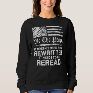 Sweatshirt Retro Usa Drapeau Il Doit Être Relu Nous Le Peuple