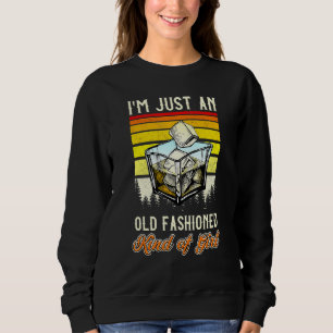 Sweatshirt Retro Vieux Fille Bartender Whisky Vin Dri