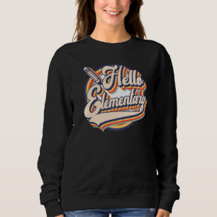 Sweatshirt Retro Vintage Bonjour Élémentaire Retour À L'École