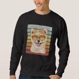 Sweatshirt Rétro Vintage Coucher de soleil Pomeranian Maman P