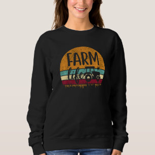 Sweatshirt Rétro Vintage ferme Tracteur agricole Famille Loin