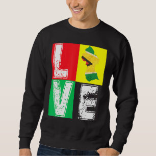 Sweatshirt RETRO vintage I LOVE GUYANA FLAG MAP POUR GUYANAIS