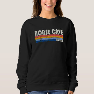 Sweatshirt Retro Vintage les années 70 80s Style Horse Cave K