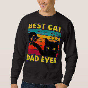Sweatshirt Retro Vintage Meilleur Chat Papa Jamais Chat Papa