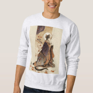 Sweatshirt "Rêverie d'automne" Chat japonais en kimono Art