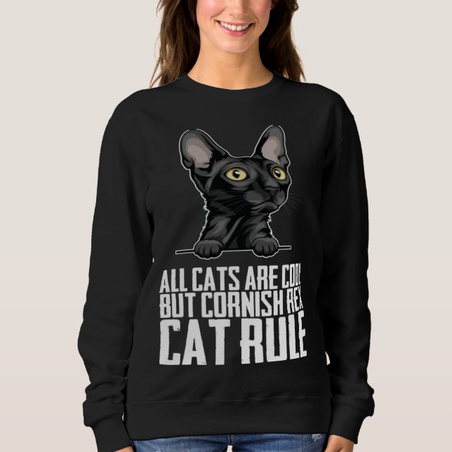 Sweatshirt Rex cornique  chaton Rex cornique  mère Rex corniq (Devant)