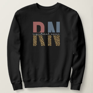 Sweatshirt RN Infirmière inscrite Cheetah Imprimer Graduation