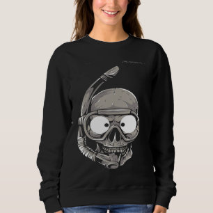 Sweatshirt Robe imprimée Skull Face avec masque de snorkeling