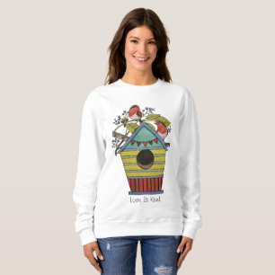 Sweatshirt Robins Aux Bleuvres Et Aux Oiseaux