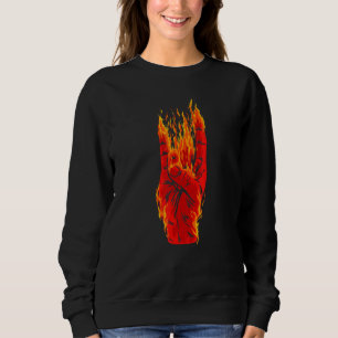Sweatshirt Rock Allume Feu Main de Zombie Mort Halloween Horr