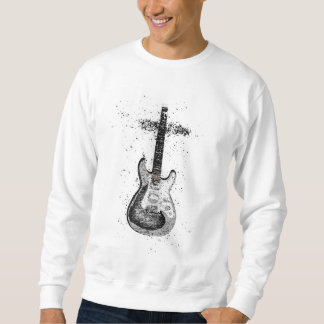 Sweatshirt Rock guitare stratocaste christian cross sweatshir