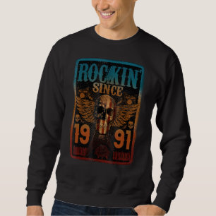 Sweatshirt Rockin' depuis 1991 Skull Rock - 32 ans 32e B