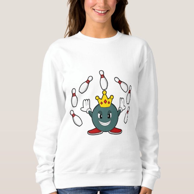 Sweatshirt Roi à Bowling avec épingle de Bowling (Devant)