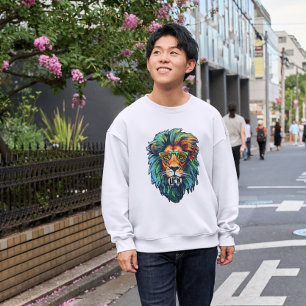 Sweatshirt Roi Cool – Lion Coloré avec Lunettes de Soleil Des