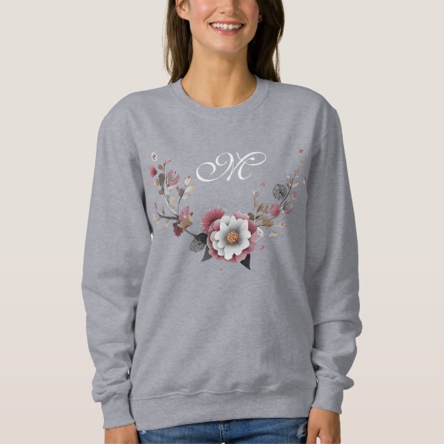Sweatshirt rose blanc (Devant)