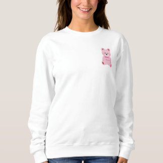 Sweatshirt Rose En vichy Teddy
