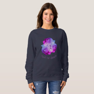 Sweatshirt Roses Blanches Avec Araignes Tintées Personnalisée