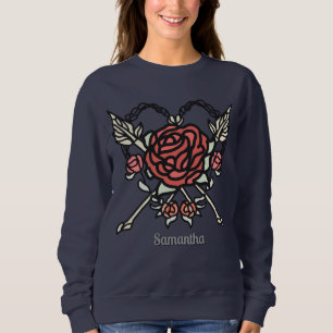 Sweatshirt Roses et flèches minimalistes d'amour