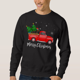 Sweatshirt Rottweiler Chien équitation Camion Rouge Noël