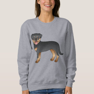 Sweatshirt Rottweiler noir et feu Chien de dessin animé migno