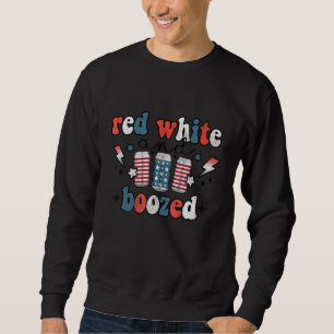Sweatshirt Rouge Blanc Et Boosé 4 juillet Bière Boire U