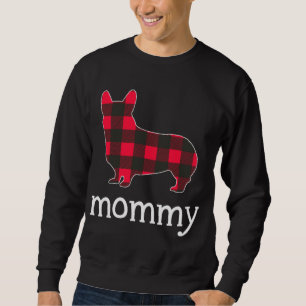 Sweatshirt Rouge Plaid Maman Corgi Noël Corgi Correspondances