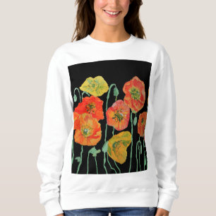 Sweatshirt Rouge Populaire floral Aquarelle Art Fleur Motif T