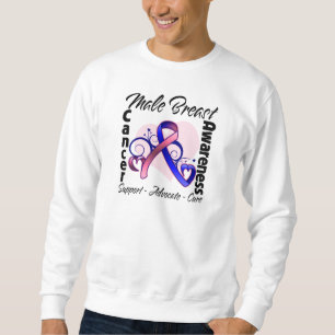 Sweatshirt Ruban de coeur - conscience masculine de cancer du